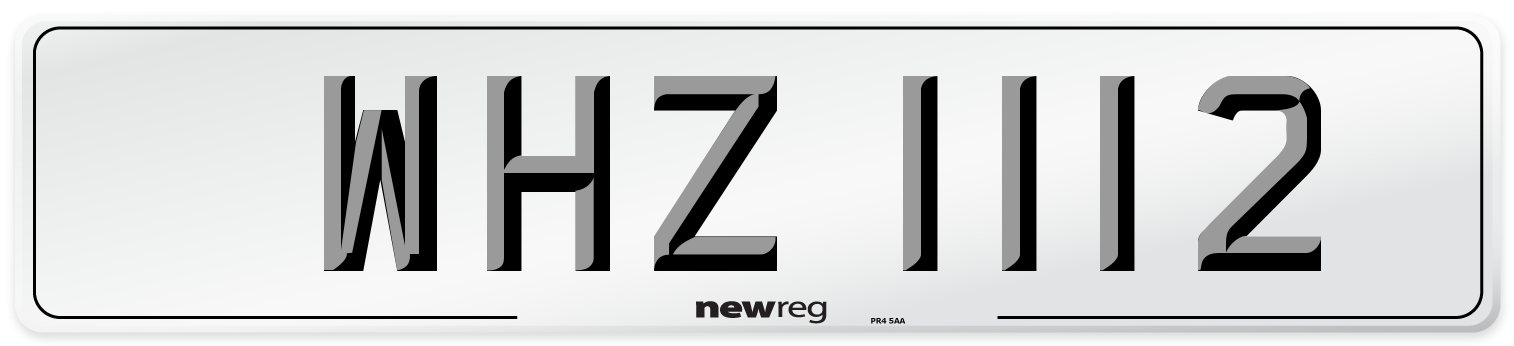 WHZ 1112 Front Number Plate