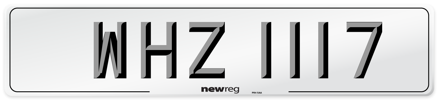WHZ 1117 Front Number Plate