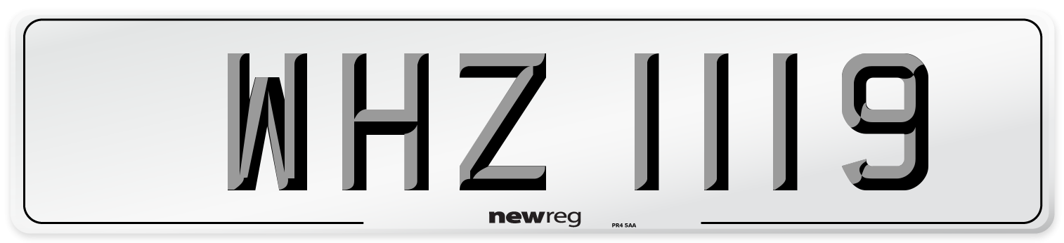 WHZ 1119 Front Number Plate
