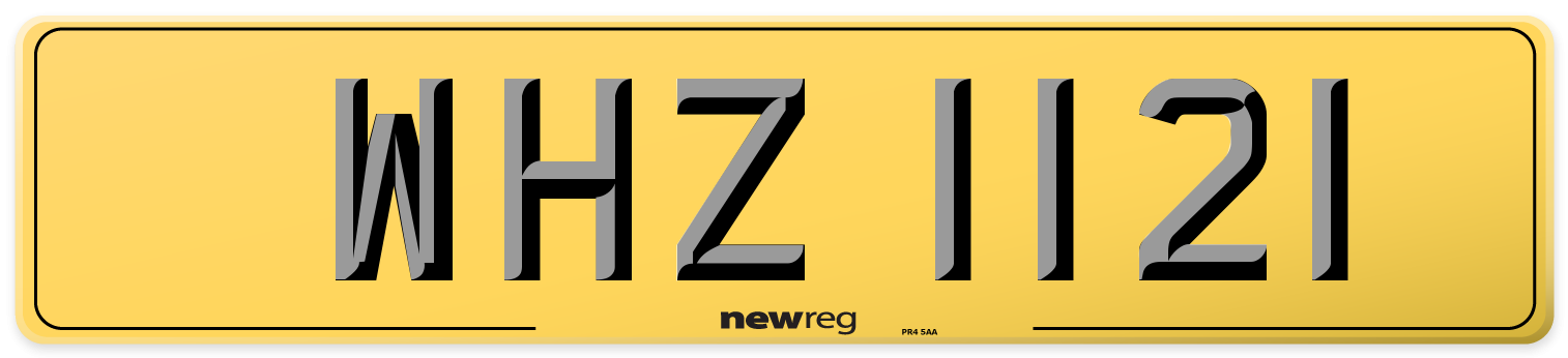 WHZ 1121 Rear Number Plate