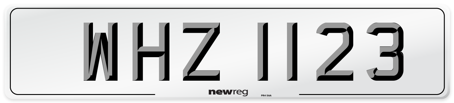 WHZ 1123 Front Number Plate