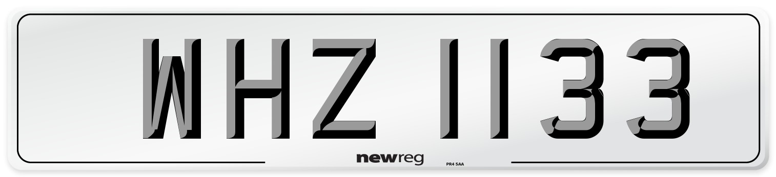 WHZ 1133 Front Number Plate