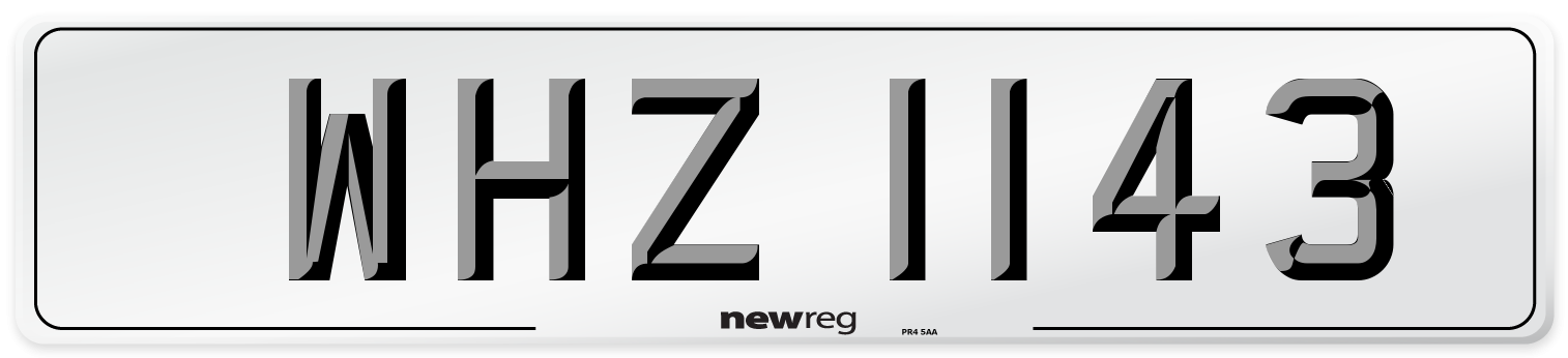 WHZ 1143 Front Number Plate
