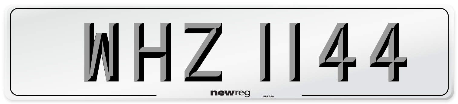 WHZ 1144 Front Number Plate