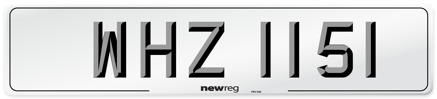 WHZ 1151 Front Number Plate