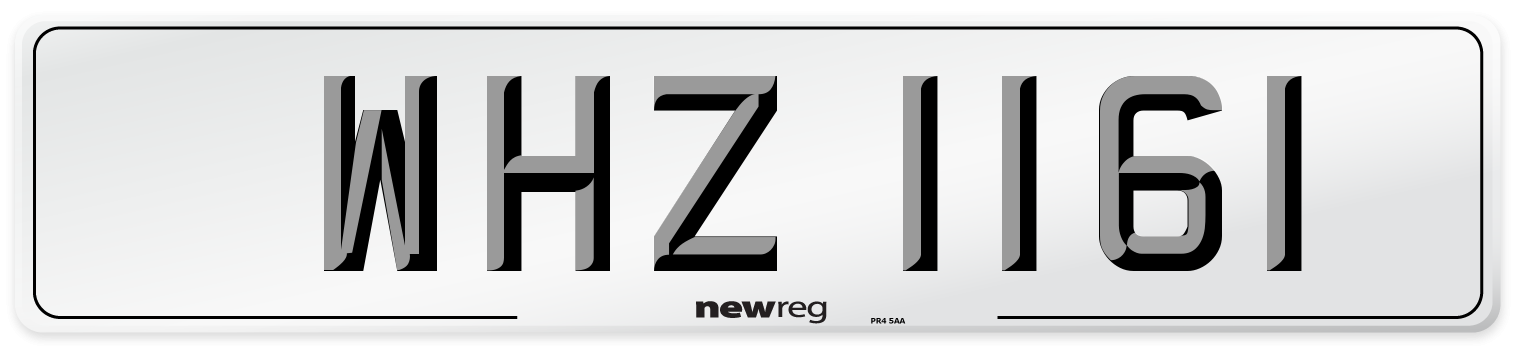 WHZ 1161 Front Number Plate