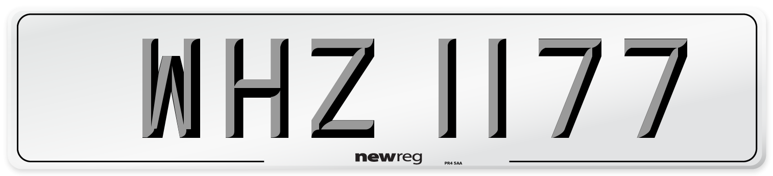 WHZ 1177 Front Number Plate