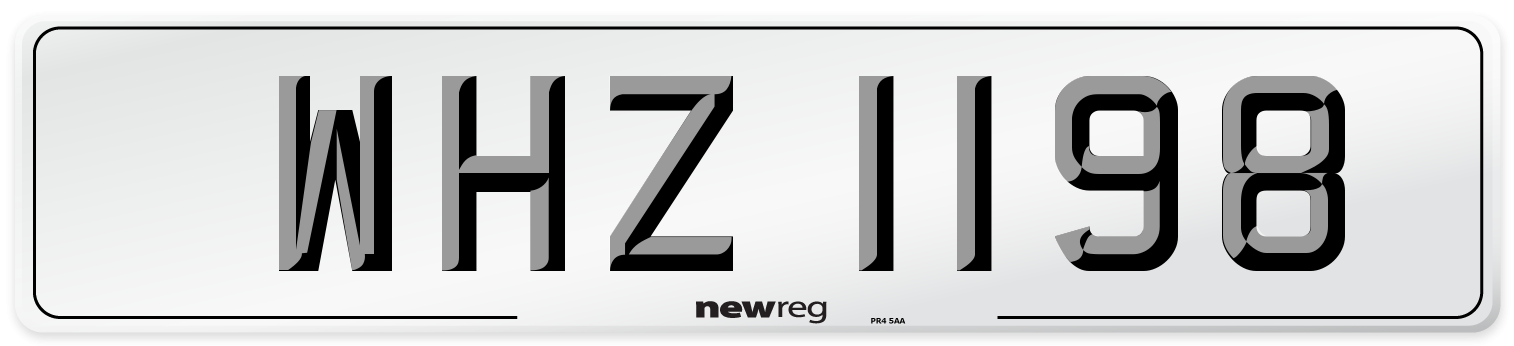 WHZ 1198 Front Number Plate