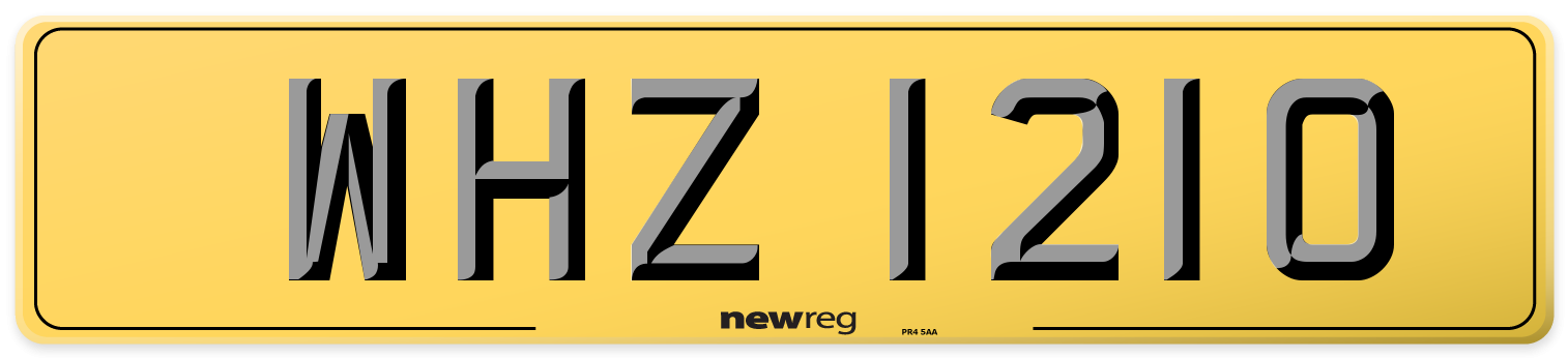 WHZ 1210 Rear Number Plate