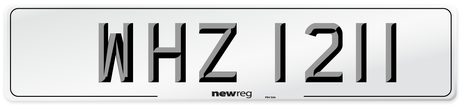WHZ 1211 Front Number Plate