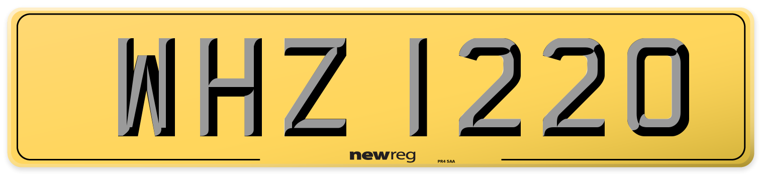WHZ 1220 Rear Number Plate