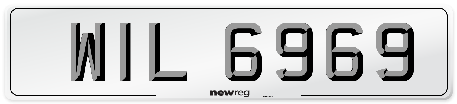 WIL 6969 Front Number Plate