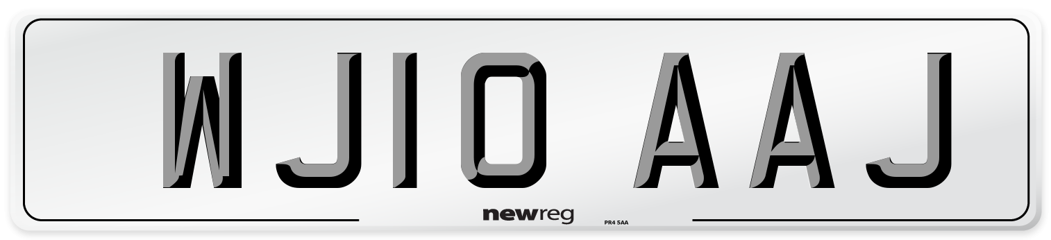 WJ10 AAJ Front Number Plate