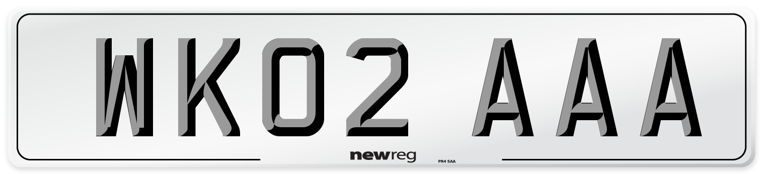 WK02 AAA Front Number Plate