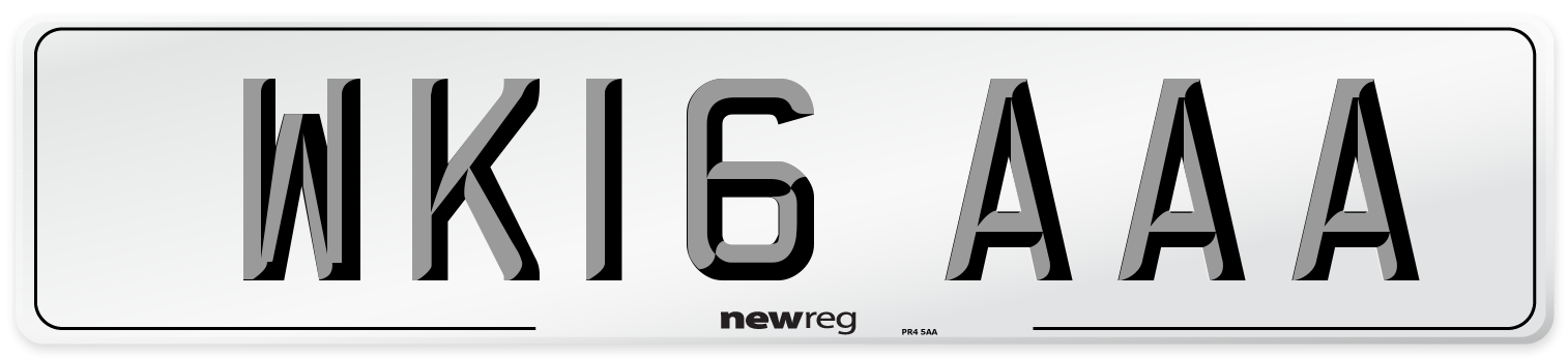 WK16 AAA Front Number Plate