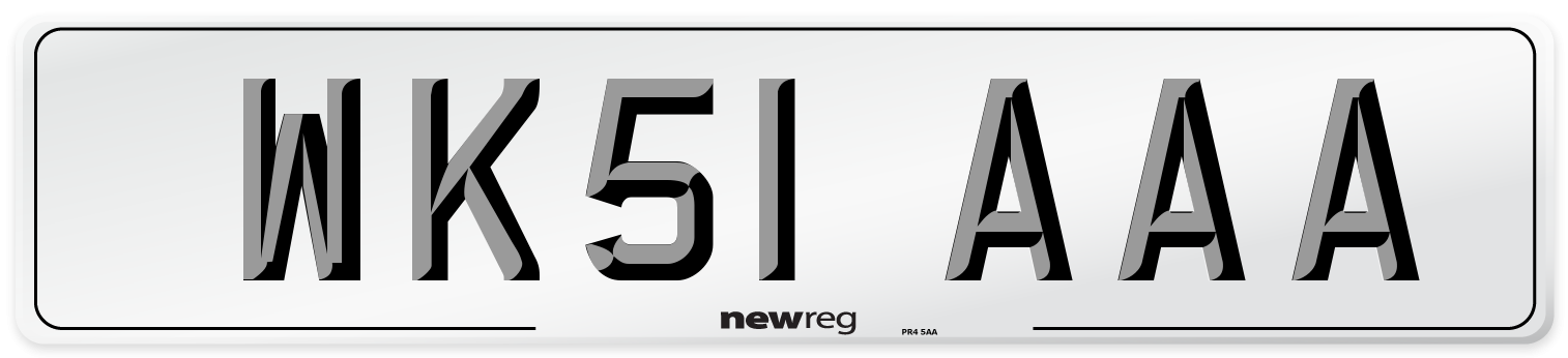 WK51 AAA Front Number Plate