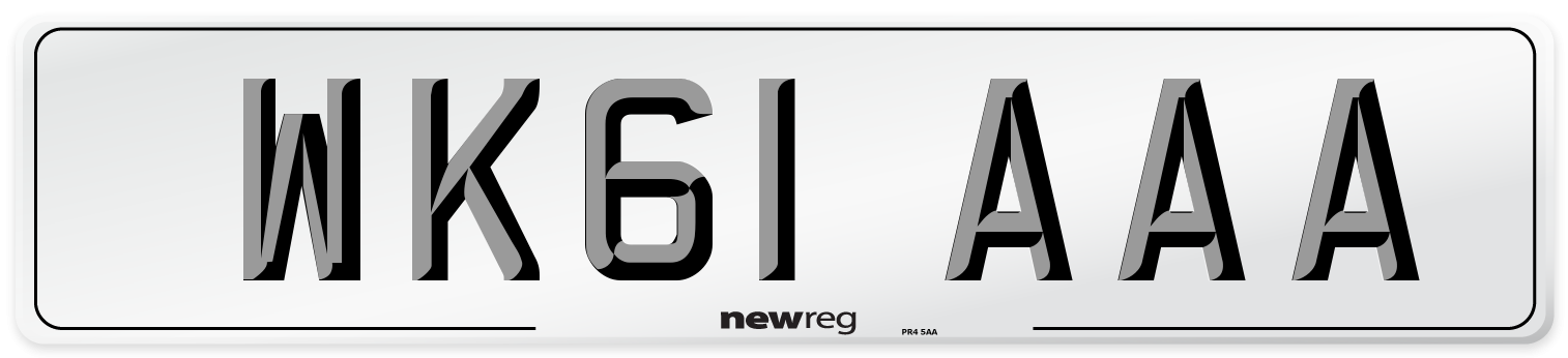WK61 AAA Front Number Plate