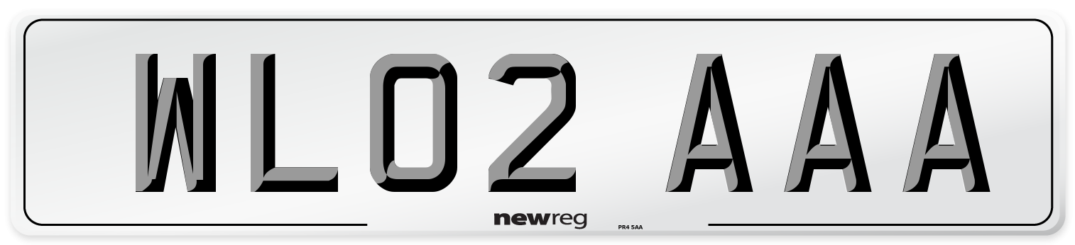 WL02 AAA Front Number Plate