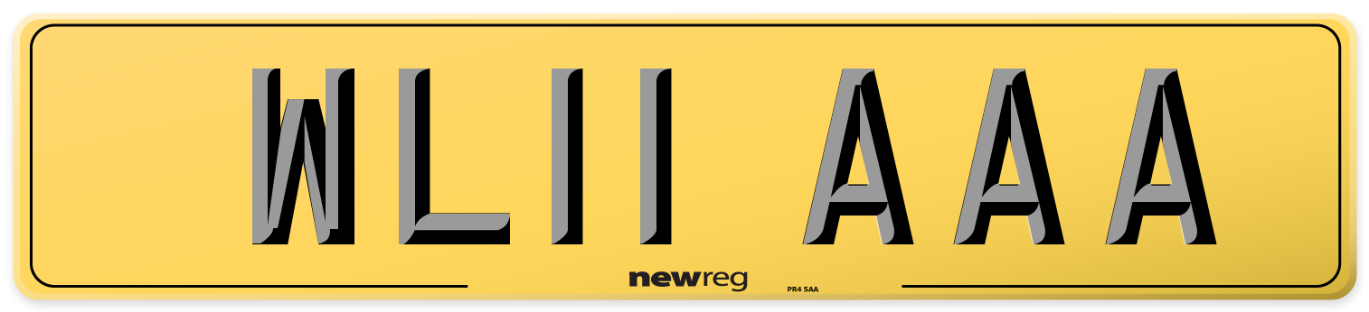 WL11 AAA Rear Number Plate