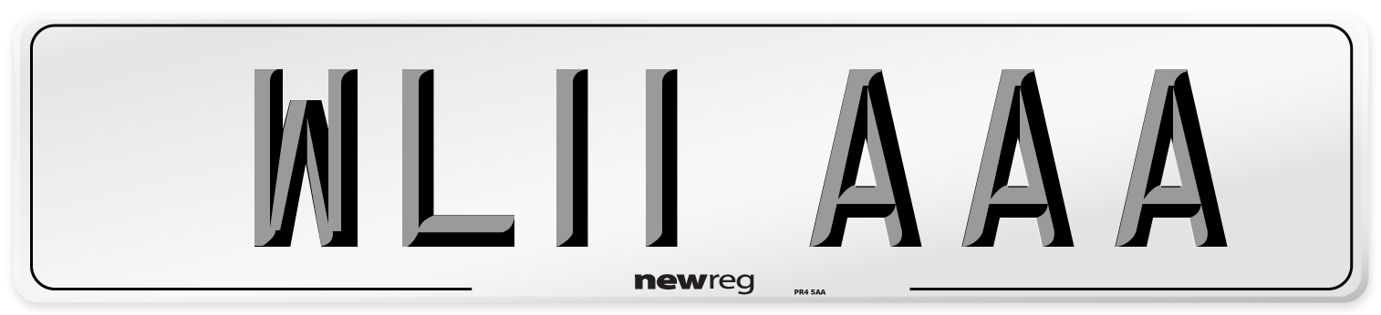 WL11 AAA Front Number Plate