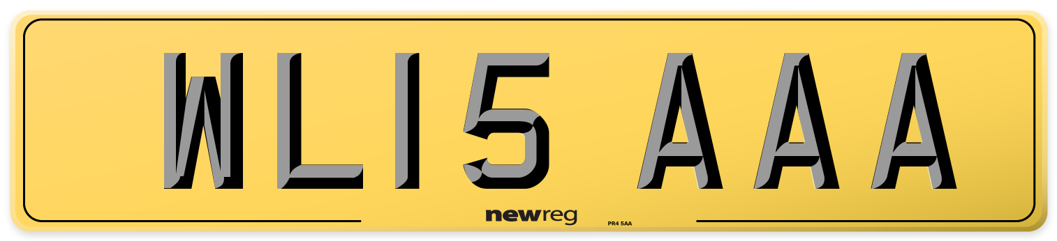 WL15 AAA Rear Number Plate