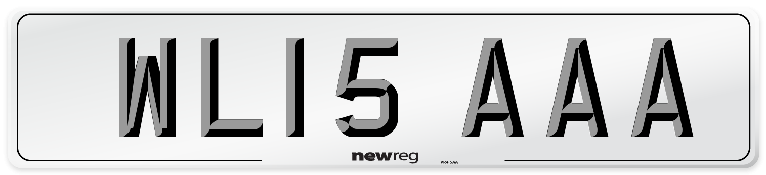 WL15 AAA Front Number Plate
