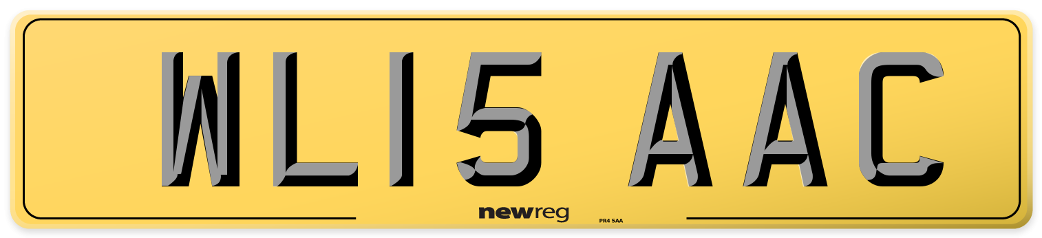 WL15 AAC Rear Number Plate