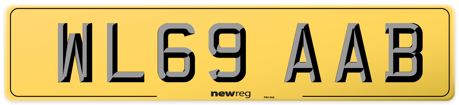 WL69 AAB Rear Number Plate
