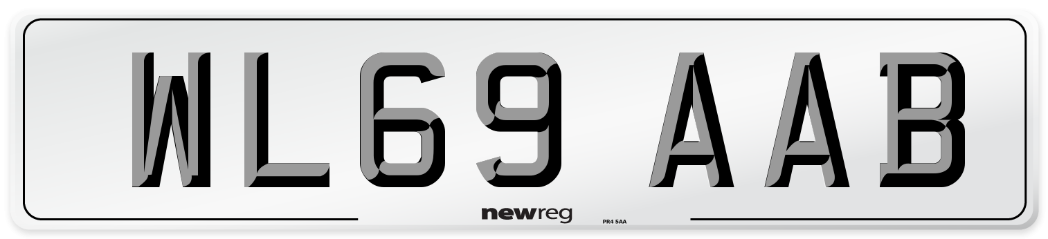 WL69 AAB Front Number Plate