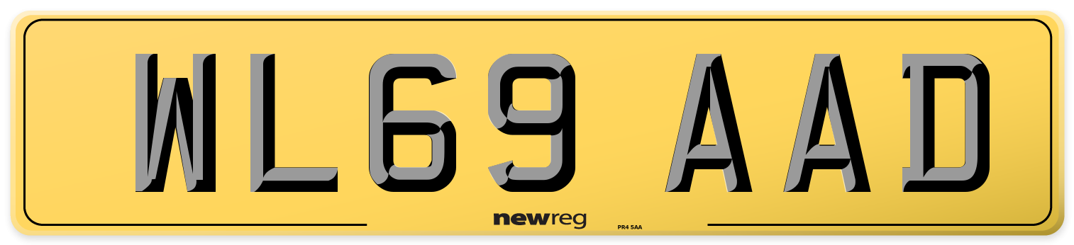 WL69 AAD Rear Number Plate