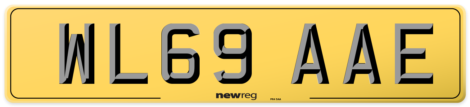 WL69 AAE Rear Number Plate
