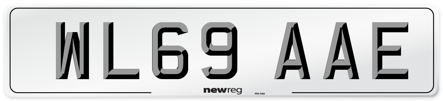 WL69 AAE Front Number Plate