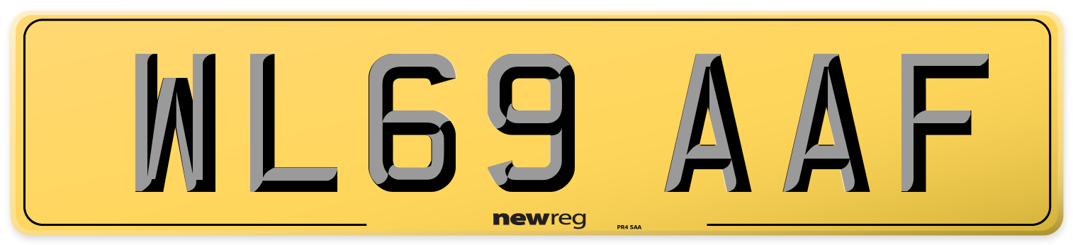 WL69 AAF Rear Number Plate