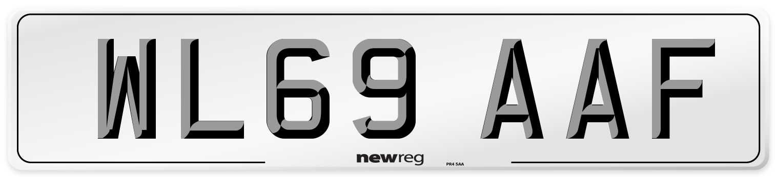 WL69 AAF Front Number Plate