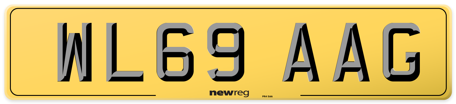 WL69 AAG Rear Number Plate