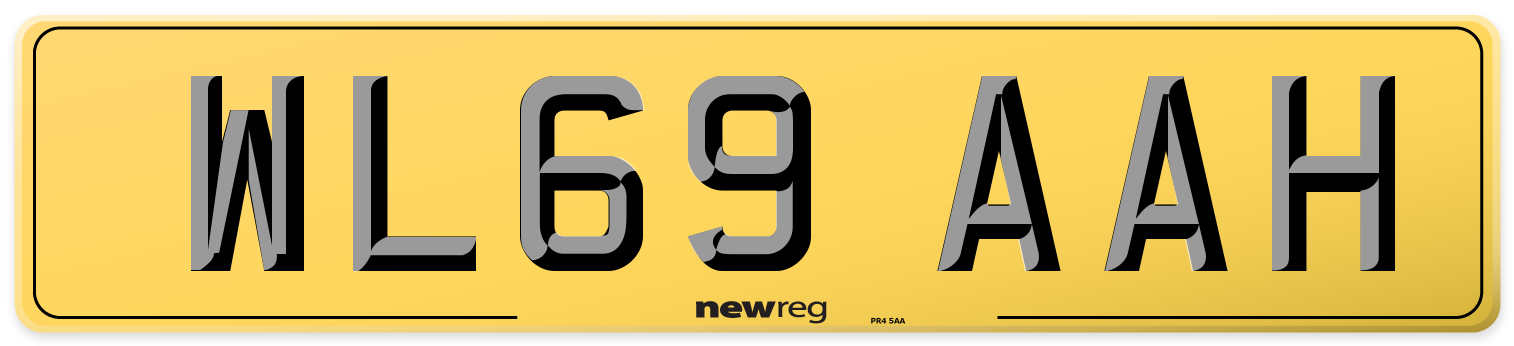 WL69 AAH Rear Number Plate