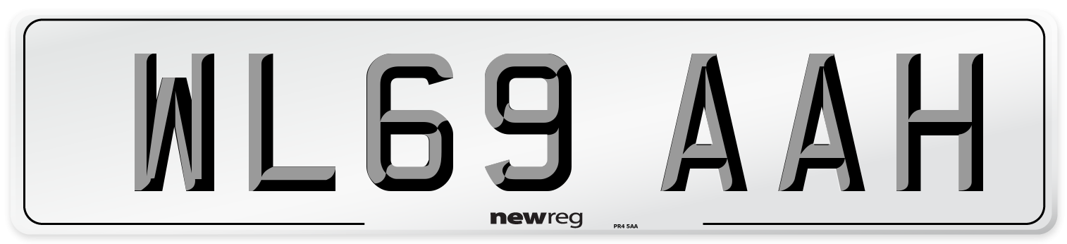 WL69 AAH Front Number Plate
