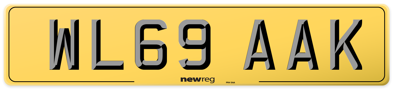 WL69 AAK Rear Number Plate