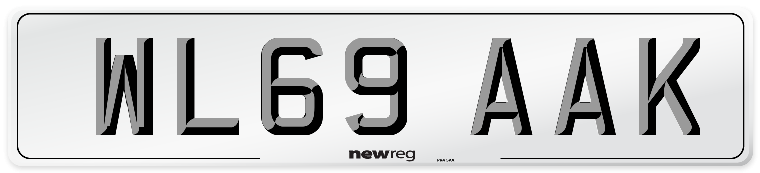 WL69 AAK Front Number Plate