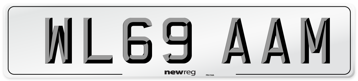 WL69 AAM Front Number Plate