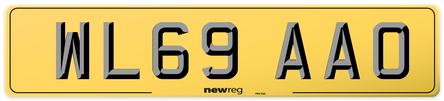 WL69 AAO Rear Number Plate