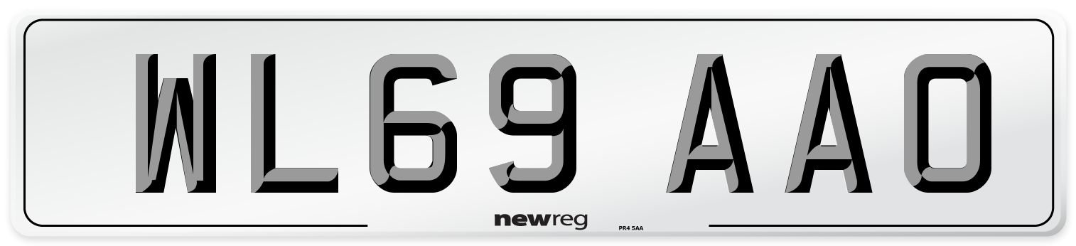 WL69 AAO Front Number Plate