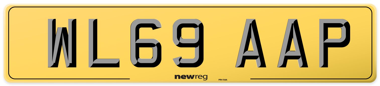 WL69 AAP Rear Number Plate