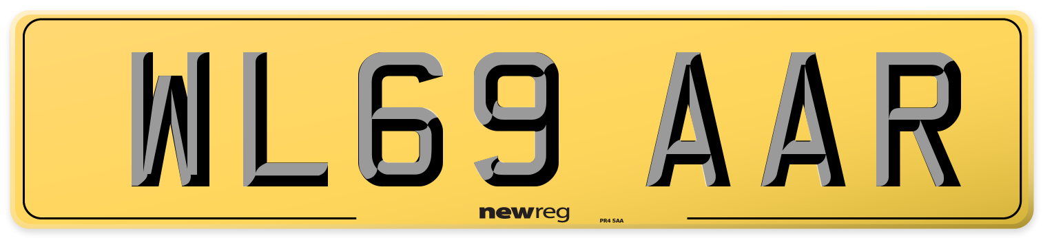WL69 AAR Rear Number Plate
