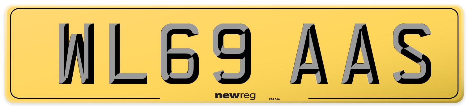 WL69 AAS Rear Number Plate