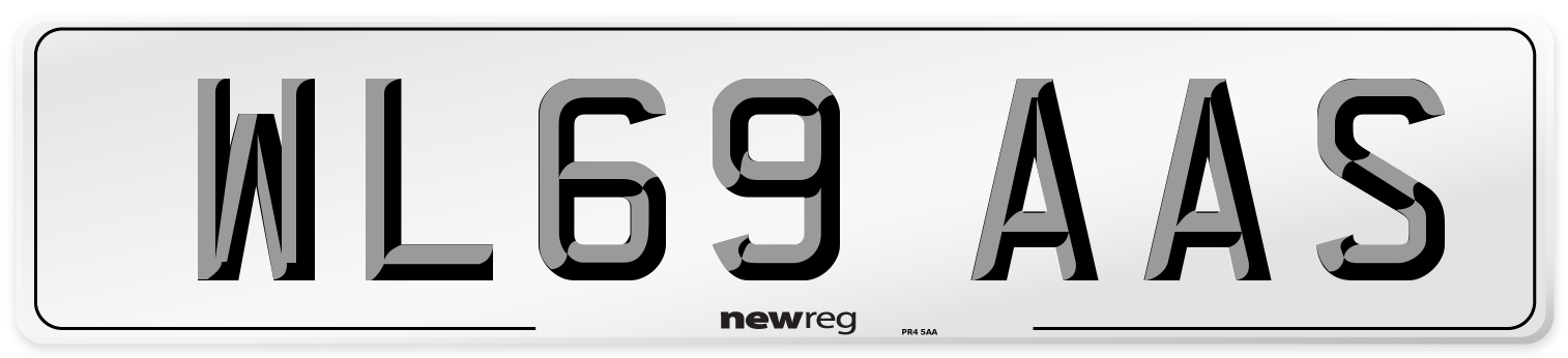 WL69 AAS Front Number Plate