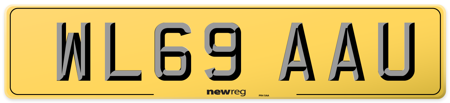 WL69 AAU Rear Number Plate