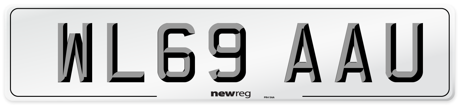 WL69 AAU Front Number Plate