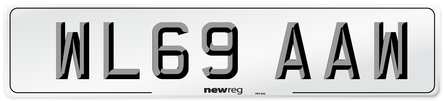 WL69 AAW Front Number Plate