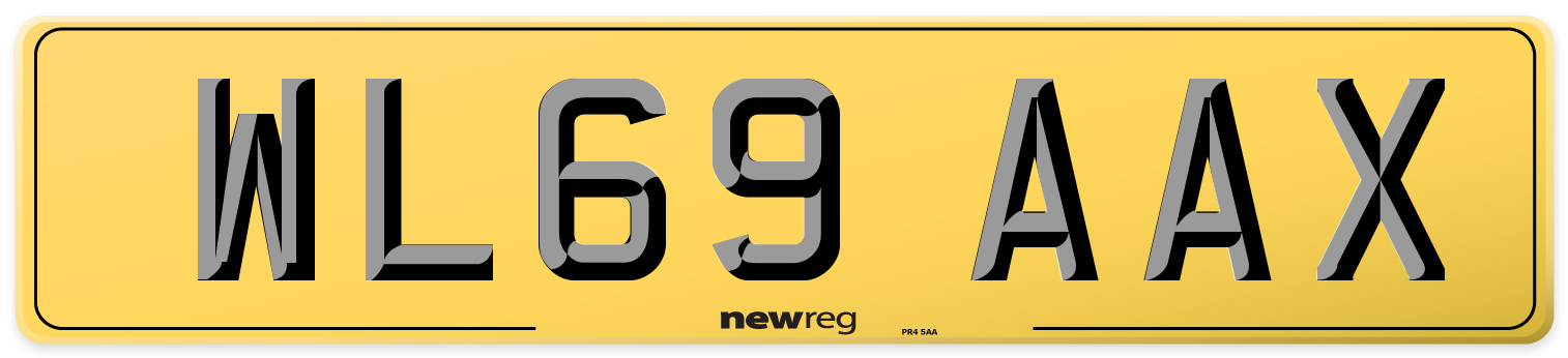 WL69 AAX Rear Number Plate